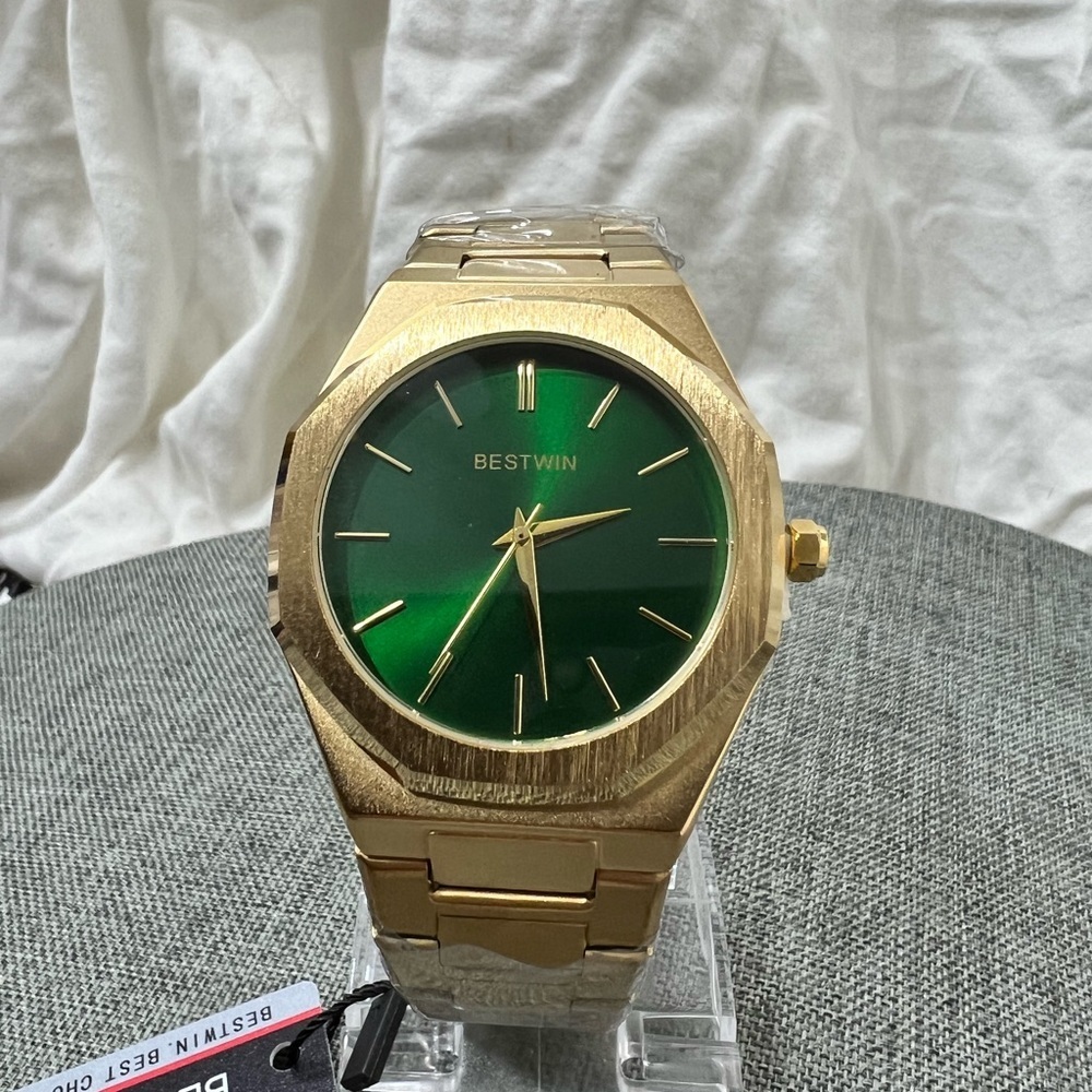 MENS BUSINESS WATCH ADJUSTABLE LINKS BRAND BESTWIN, STAINLESS STEEL ☑️ - Picture 2 of 10